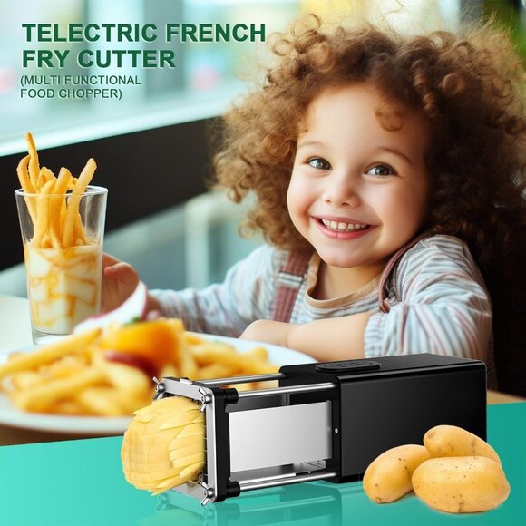 Electric French Fry Cutter Stainless Steel Potato Vegetable Slicer Chopper - Picture 6 of 10